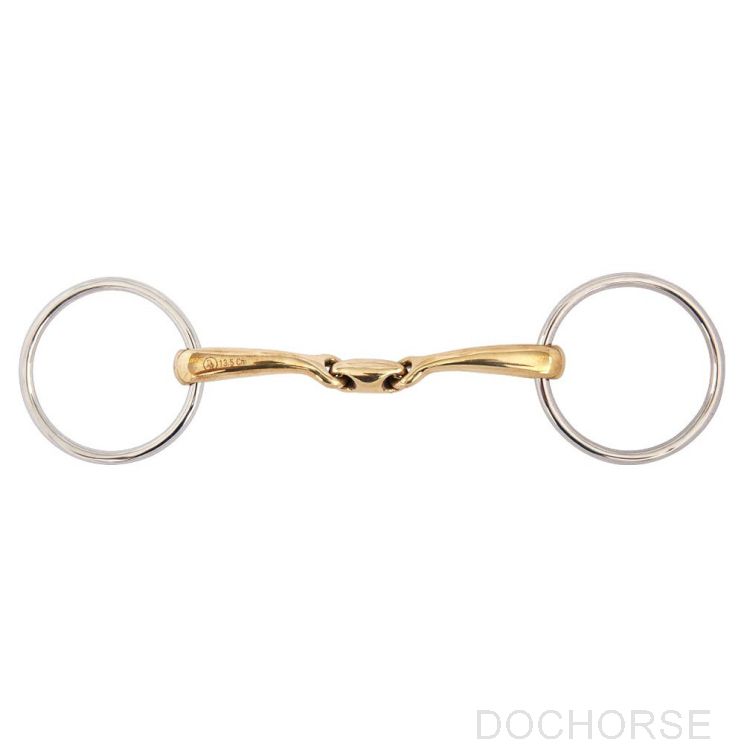 BR Double Jointed Loose Ring Snaffle Soft Contact 14MM