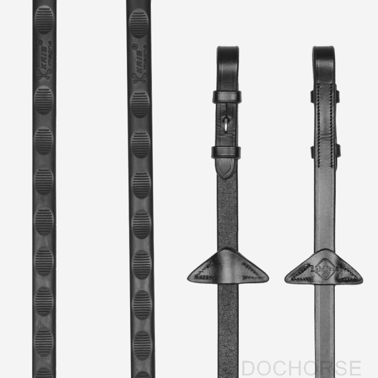 LeMieux Magna Grip Rubber Reins Black / Silver 