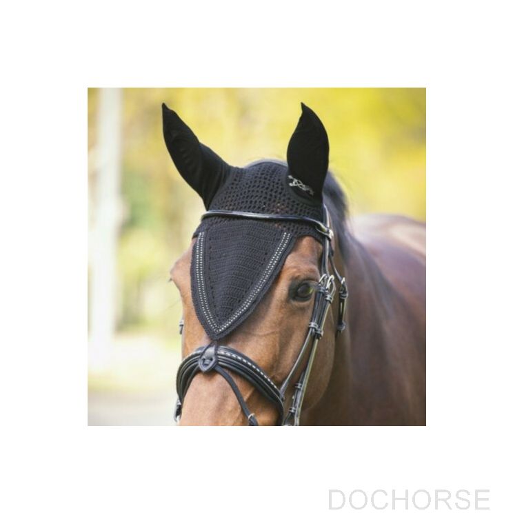 Penelope Fly Veil Long Strass Black