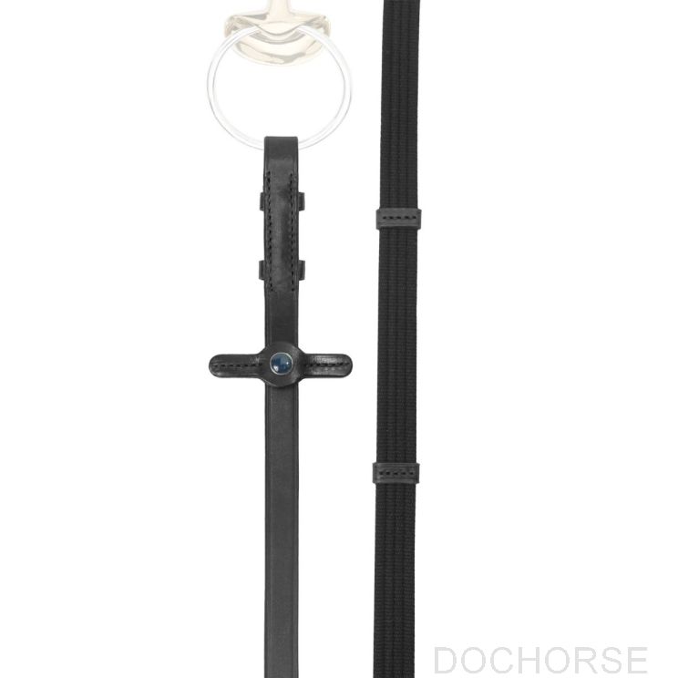 Stübben Reins Web Narrow 5 Leather Stops Black