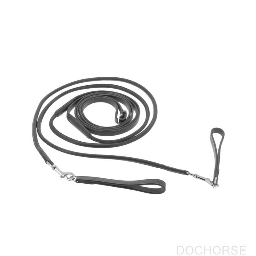 Penelope Draw Reins Cuir Rond Black