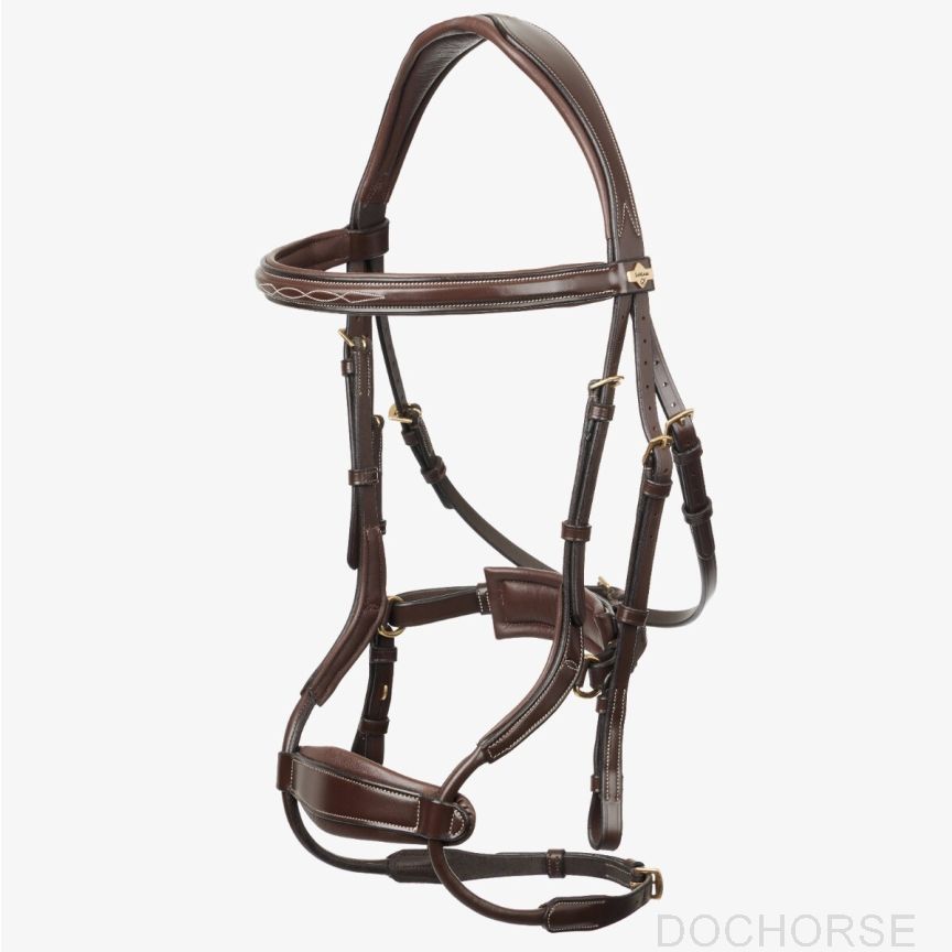 LeMieux Kudos Clear Arc Bridle Havana/Messing