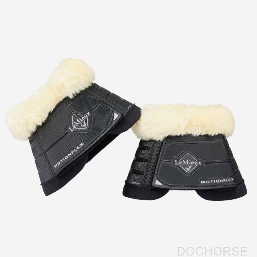 LeMieux Motionflex Bell Boots with Fleece Edge Black