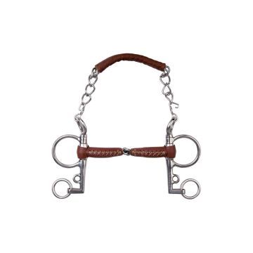 Metalab Bocado Pelham de Cuero de Simple Articulación - Patas Largas